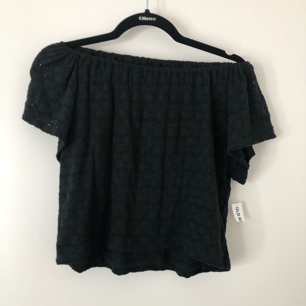 Black off the shoulder top